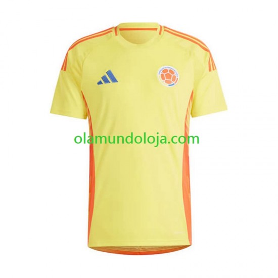 Camisola Colômbia Copa America 2024 Homem Equipamento Primeiro Manga Curta